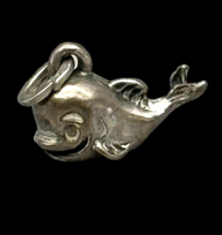 Vintage Happy Whale Sterling Silver Charm Pendant Signed Beaucraft Beau 925 - $10.40