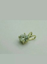 1Ct Solitario Redondo 14k Oro Amarillo Chapado Imitación Diamante Colgante 18&quot; - £29.70 GBP