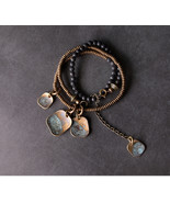 Original design volcanic stone vintage copper casual multi-layered bracelet - $1,690.96 MXN