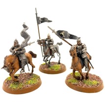 Knights of Minas Tirith 3 Painted Miniatures Gondor Mount Middle-Earth - $105.00