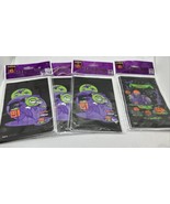 Lot of 4 Vampire &amp; House Halloween Plastic Favor Treat Bags 24 ct Paper ... - $20.23 CAD