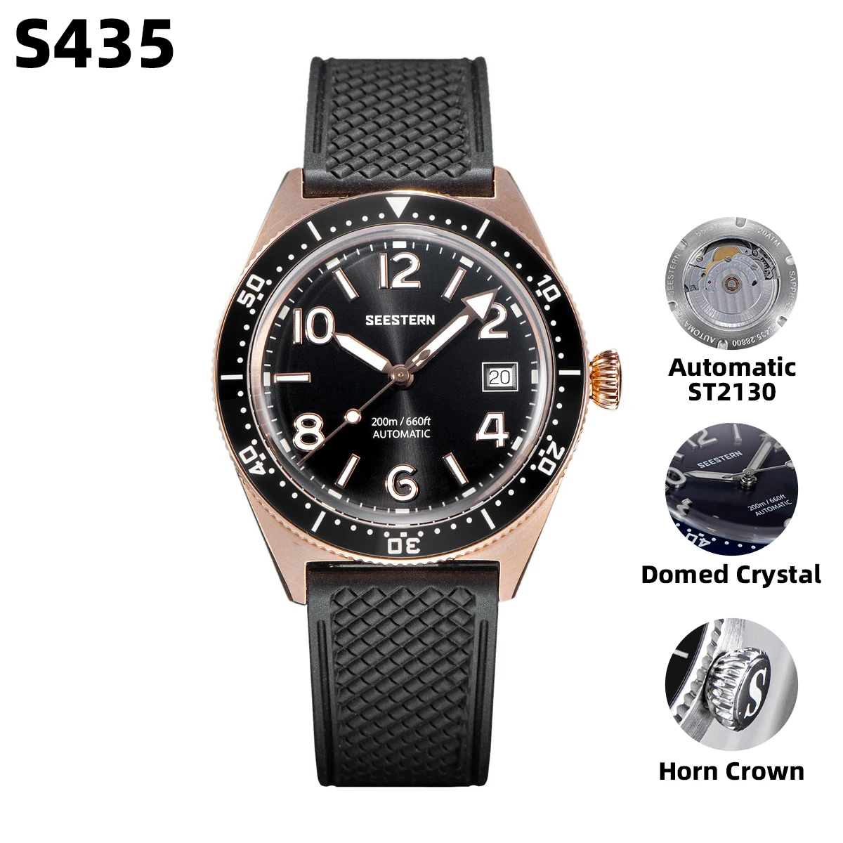 Diver Men Watch Automatic Mechanical Wristwatches NH35 Movement Ceramic ... - £421.13 GBP