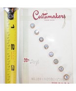 8 Vtg Costumakers 1/5 inch Crystal Clear Rhinestone Shank Back Round USA - $12.79