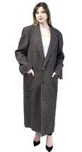 Saks Fifth Avenue Wool Tweed Maxi Coat Annie Hall 70s-80s L - £213.44 GBP