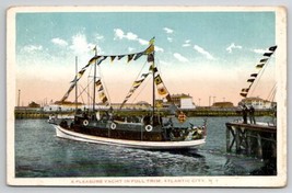 Atlantic City NJ Pleasure Yacht In Full Trim Postcard U30 - £5.94 GBP