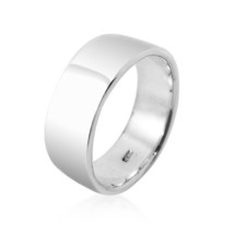 Casual Must Have 8mm Wide Plain Band Unisex .925 Silver Ring-7 - £20.64 GBP