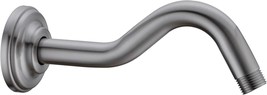 Curved Shower Arm With Flange, 8-Inch S-Shape Stainless Steel, Brushed N... - $42.99