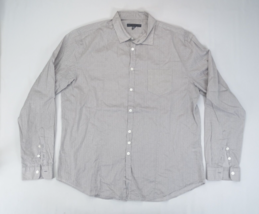 John Varvatos Button Up Shirt Men&#39;s Size L Gray Long Sleeve Pattern Dobby - £14.97 GBP