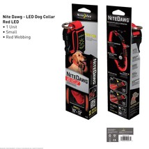 Nite Ize NND-03-10S Nite Dawg Light Up Dog Collar, Red Led Red Webbing, Small - £13.61 GBP