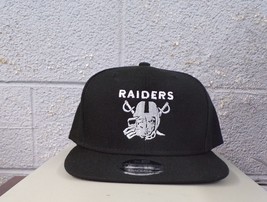 Oakland/Vegas Raiders  Football Skull Logo Flat Bill Snapback Ball Cap Hat New - £21.57 GBP