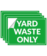 IGNIXIA Yard Waste Only Signs (Pack of 04) Yard Waste Sticker, Recycle Y... - $15.13