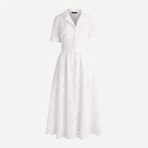 NWT J.Crew Short-sleeve A-line in White Embroidered Eyelet Dress 6 - £85.69 GBP