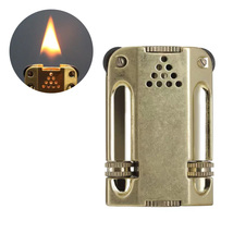 Dual Grinding Wheels Brass Shield Design Kerosene Lighter (Without Fuel) - $22.98