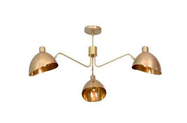 Mid-Century Brass Sputnik Chandelier: Starburst Design with Downward Lamps - £562.99 GBP