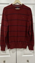 Tommy Hilfiger Mens Cotton Pullover Burgundy With Navy Stripe Size XL Cl... - $10.00