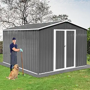 Metal Garden Sheds &amp; Outdoor Storage With Sliding Doors For Backyard, Patio, Law - £858.90 GBP