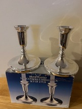 Candlestick Holders 5&quot; Silver-Plated Set of 2 (Brand: Godinger) New - £51.95 GBP