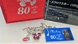 Disney   Mickey  80 years of  Magic   Swarovski   Necklace  Pendant   Pink   NEW - £11.41 GBP