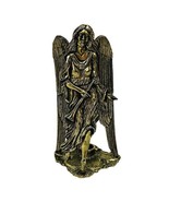 Vintage Metzke Metal Candle Holder Pewter Angel /w Trumpet Gold Tone 9&quot; ... - $31.18 CAD