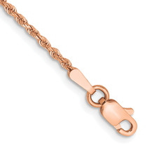 14K Rose Gold 9 inch 1.5mm Diamond-cut Rope with Lobster Clasp Anklet 012R - £269.68 GBP