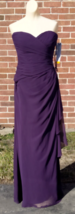 Bill Levkoff Optnal Straps Bridesmaid Prom Dress Plum Purple Sz 14 NWT Style 330 - £102.86 GBP