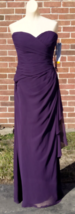 Bill Levkoff Optnal Straps Bridesmaid Prom Dress Plum Purple Sz 14 NWT S... - £101.68 GBP