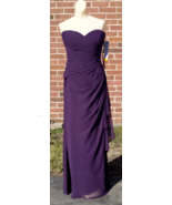 Bill Levkoff Optnal Straps Bridesmaid Prom Dress Plum Purple Sz 14 NWT S... - £101.36 GBP