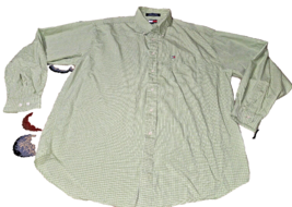 Tommy Hilfiger Shirt Men XL Green white Plaid Long Sleeve Button up fron... - £7.47 GBP