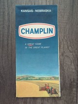 Kansas-Nebraska Road Map Courtesy of Champlin 1963 Edition - £11.78 GBP