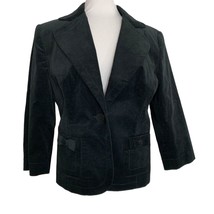 Olivia &amp; Grace Womens Jacket Black Velvet Size 6 Lined Dressy Bow Detail... - £11.59 GBP