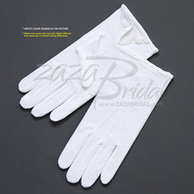 White 100% Cotton Formal Men&#39;s Gloves with Snap Closure - Various Sizes - $10.99+