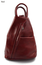 Leather backpack women men leather travel bag weekender sports bag gym bag red - £115.90 GBP