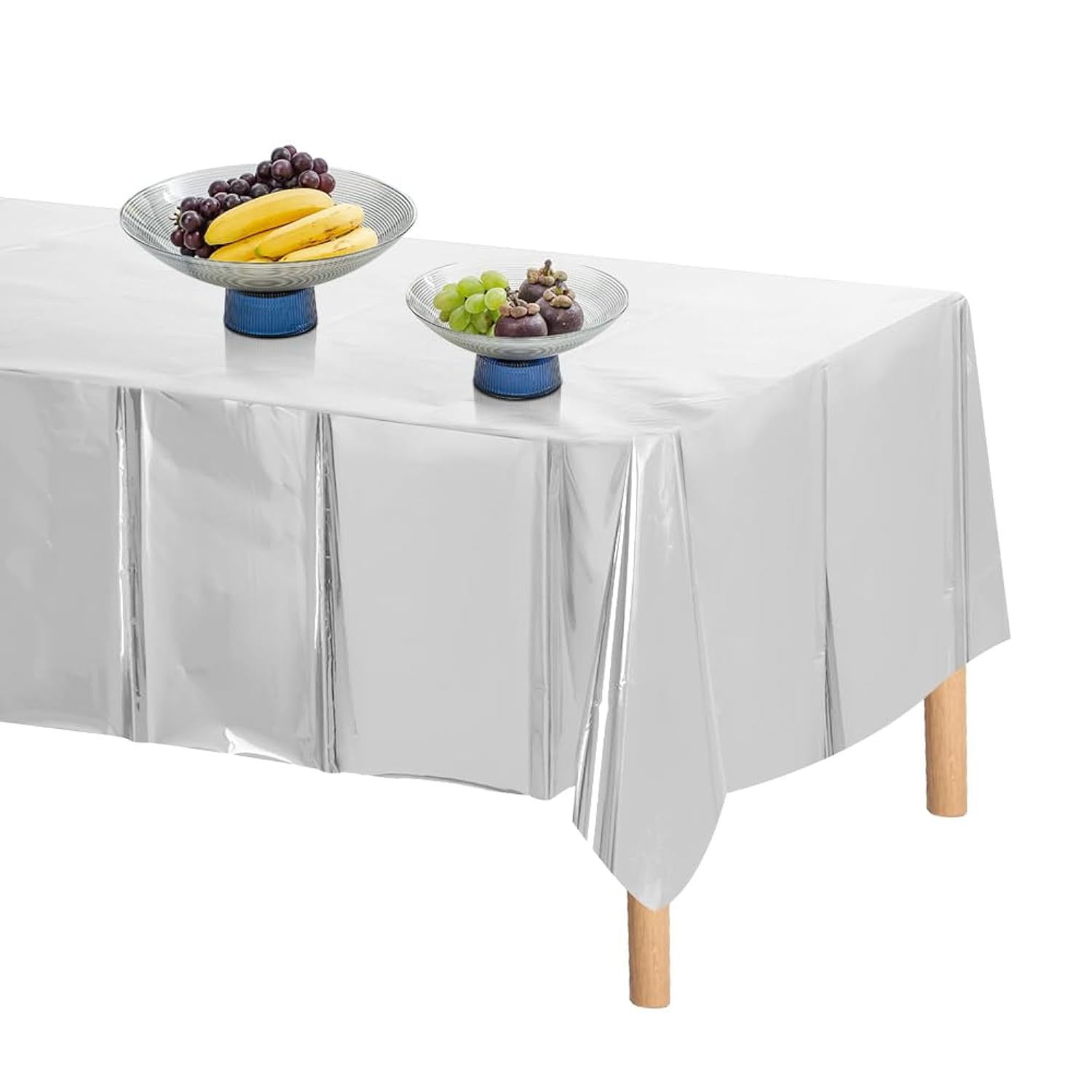 Shiny Foil Disposable Plastic Tablecloths For Rectangle Tables - Pack Of 2 | 54X