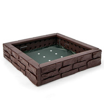 2-In-1 HDPE Kids Sandbox with Cover and Bottom Liner-Brown - Color: Brown - $172.99