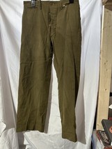 VTG WW2 US Army M37 Wool Olive Green Trousers Field Pants 30x28 NAMED - $49.49