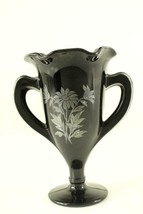 Vintage LE SMITH Black Amethyst Silver Overlay DAISY Flower Loving Cup Vase - £14.22 GBP
