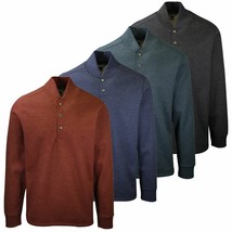 Eddie Bauer Men&#39;s Sherpa-Lined Thermal Henley L/S T-Shirt (Retail $90) - £17.06 GBP