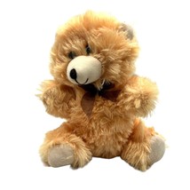 Greenbrier Plush Golden Tan 9&quot; Bear Brown Ribbon Bow - £5.92 GBP