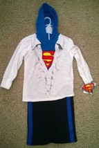 Official Superman 2 Piece Outfit with Sweatpants &amp; Hoodie, Sizes 2, 4, 5, 6 &amp; 7 - £15.68 GBP