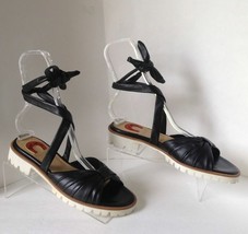NEW MAY ROSE Vintage Vibram Lug Soles w/Soft Black Leather Sandals (Size... - $39.95
