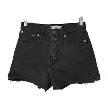 Madewell Womens Black Denim Button Close Cutoff Jean Shorts Size 24 - £11.75 GBP