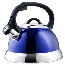 Mr. Coffee Flintshire 1.75 Quart Whistling Stovetop Tea Kettle in Blue - £42.22 GBP