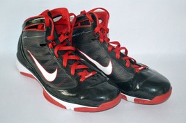 Nike Hypersize 367173-012 High Top Shoes Sneakers Black &amp; Red Size 10.5 - £78.21 GBP