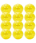 Outdoor Pickleball Ball Set 12-Pack 40 Holes for Tournament Play (Yellow) - £15.62 GBP