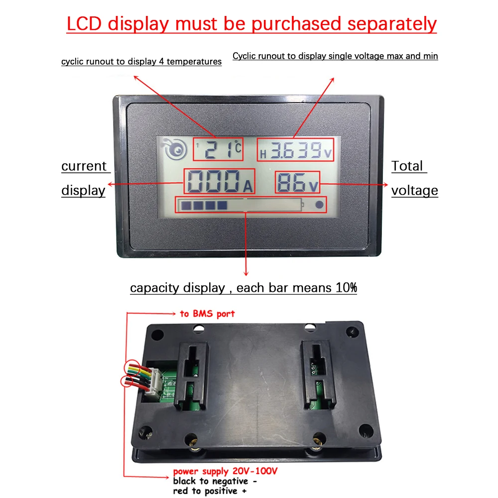 13S 14S 16S 17S 300A Continuous discharge 120A Ant Smart BMS Bluetooth 48V 60V L - £63.92 GBP