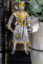 Medieval Suit Of Armor Knight With Mace and Heraldry Shield Mini Figurine - £13.58 GBP