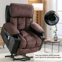 Electric Massage Lift Chair for Elderly w/ Heat &amp; Vibration - Black/Brown - £336.93 GBP