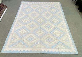 New 9x12 Blue Handmade Cotton Flat-weave  SCANDINAVIAN Kilim Turkish Rug - £612.16 GBP