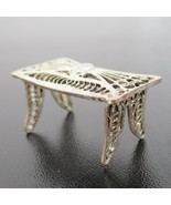 Vintage Silver Plated Filigree Miniature Dollhouse Piano Stool Bench - $27.05 CAD