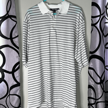 Ralph Lauren, golf polo, black and white striped, short sleeve size large - $16.66